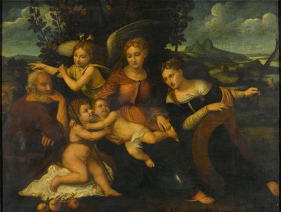 Pyhä perhe Pyhän Katariinan kanssa tekijältä Francesco Torbido (attributed to)