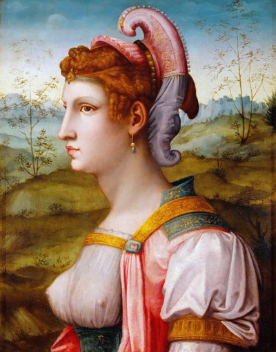 La sibylle - Sibyl - Bacchiacca, Francesco (1494-1557) - 1525-1550 - Öljy puulle - 70x54 - Taidehistoriallinen museo, Vienne tekijältä Francesco Ubertini Il Bacchiacca