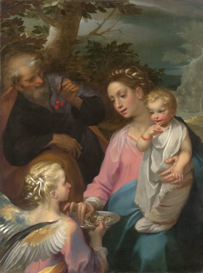 The Rest on the Flight to Egypt, n.1569 (öljy kankaalle) tekijältä Francesco Vanni