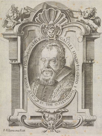 Galileo Galilei (1564-1642), noin 1656 (kaiverrus). tekijältä Francesco Villamena