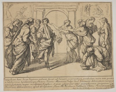 Viisaat ja tyhmät neitsyet, 1728. tekijältä Francesco Zuccarelli