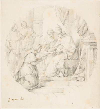 Angelo Maria Querini loi kardinaaliksi Benedictus XIII, 1709-87. tekijältä Francesco Zugno
