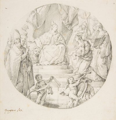 Aatelisto esittelee lapsen Venetsiaan, 1709-87. tekijältä Francesco Zugno