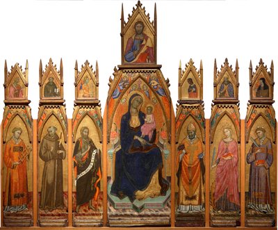 Madonna ja lapsi. Kristus ja pyhimykset tekijältä Francesco dAntonio da Ancona