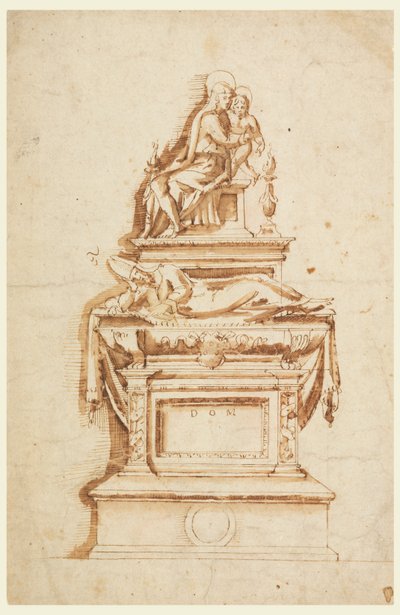 Suunnittelu Medici Cardinalin hautamonumentille tekijältä Francesco da Sangallo