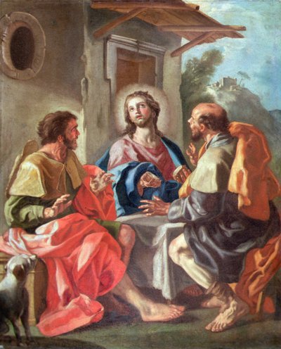 Ellallinen Emmauksessa (öljy kankaalle) tekijältä Francesco de (attr. to) Mura