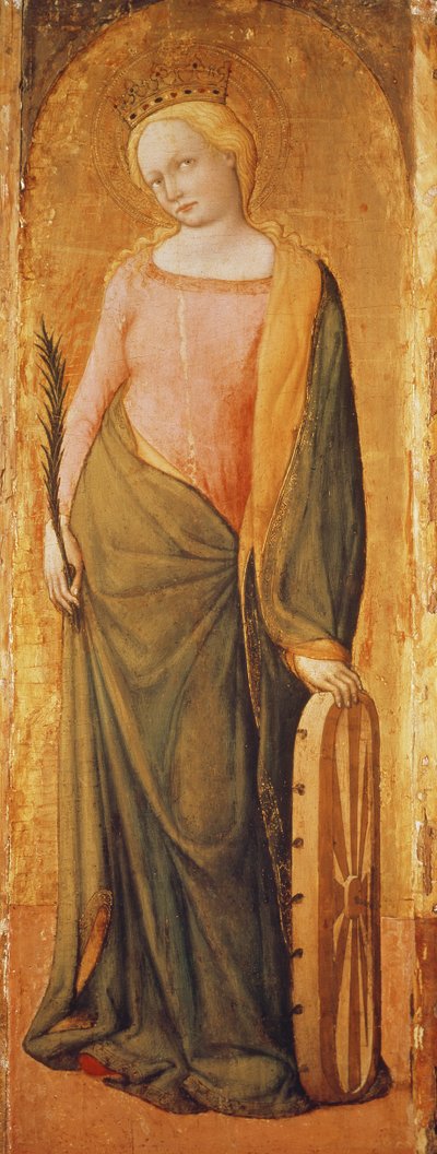 Pyhä Katariina Aleksandrialainen, 1400-luku (tempera taulussa) tekijältä Francesco de