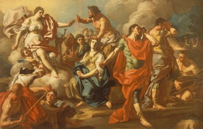 Iphigenian uhri (öljy kankaalle) tekijältä Francesco de Mura