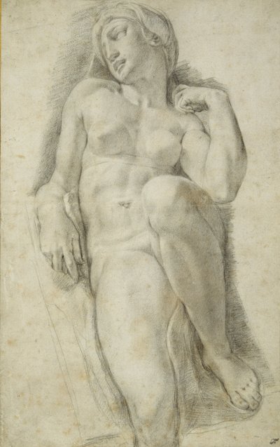 Aurora, Michelangelo Buonarrotin mukaan (musta liitu valkoisella paperilla) tekijältä Francesco de Rossi Salviati Cecchino