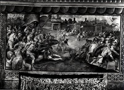 Kaarle V (1500-58) Luterilaisia vastaan (fresko) (m/v kuva) tekijältä Francesco de Rossi Salviati Cecchino