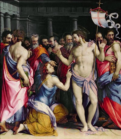 St. Thomasin uskomattomuus, n. 1547 tekijältä Francesco de Rossi Salviati Cecchino