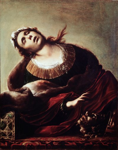 Herodiade Johannes Kastajan pään kanssa Salome ojensi Pyhän Johannes Kastajan pään äidilleen Herodiadelle, jota edusti ekstaasissa. Francesco Cairon (1607-1665) maalaus 1600-luvulta Pinacoteca civica, Vicenza tekijältä Francesco del Cairo