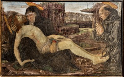 Francesco del Cossa valituslaulu asiakkaan kanssa St. Franciscuksena tekijältä Francesco del Cossa