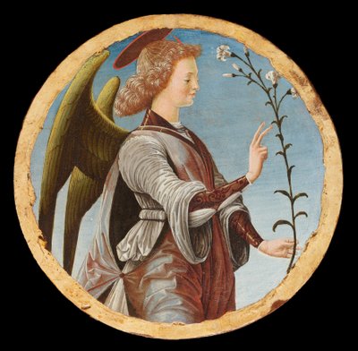 Griffoni Polyptych: Ilmoituksen enkeli, noin 1472-1473. tekijältä Francesco del Cossa