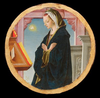 Griffoni polyyptych: Neitsyt Annunciate, noin 1472-1473. tekijältä Francesco del Cossa