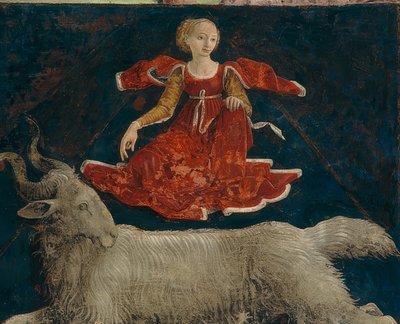 Oinas, maaliskuun horoskooppi. 1469/70 tekijältä Francesco del Cossa