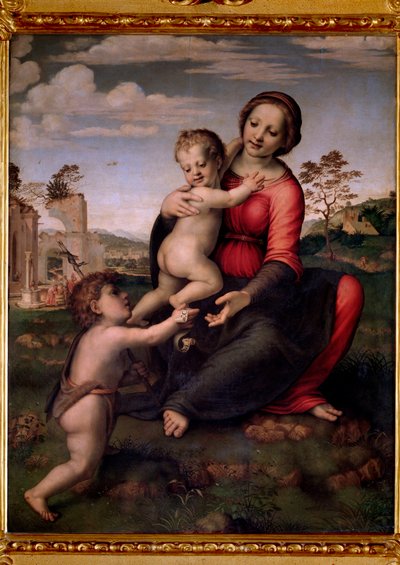 Neitsyt lapsen kanssa ja pyhä Johannes Kastaja (maalaus tekijältä Francesco di Cristofano Franciabigio