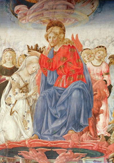 Yksityiskohta Neitsyen kruunauksesta (öljy paneelissa) tekijältä Francesco di Giorgio Martini