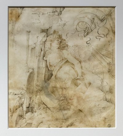Nuori sekaisin oleva nainen kalliolla, tunnettu nimellä Ippo, noin 1475 (tussi ja muste pergamentille). tekijältä Francesco di Giorgio Martini