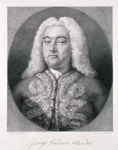 George Frederick Handel (1685-1759) kaiverrus Frederick Christian Lewis I (1779-1856) 1828 (kaiverrus) tekijältä Francis (after) Kyte