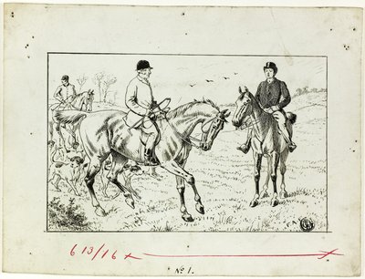 Kolme ratsastajaa metsästämässä tekijältä Francis Arthur Fraser