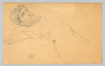 Luonnos naisen alastonkuvasta tekijältä Francis Augustus Lathrop
