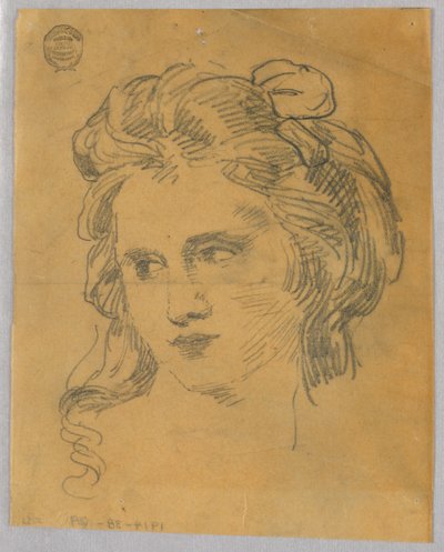 Luonnos naisen päästä tekijältä Francis Augustus Lathrop
