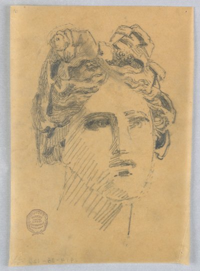 Luonnos naisen päästä tekijältä Francis Augustus Lathrop