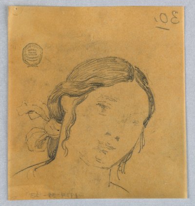 Luonnos naisen päästä tekijältä Francis Augustus Lathrop