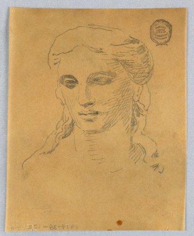 Luonnos naisen päästä tekijältä Francis Augustus Lathrop