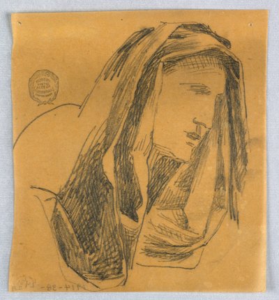 Luonnos naisen päästä tekijältä Francis Augustus Lathrop