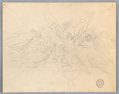 Luonnos palvovista enkeleistä tekijältä Francis Augustus Lathrop