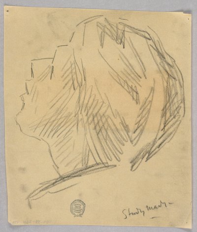 Luonnos naisen päästä tekijältä Francis Augustus Lathrop
