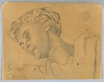 Luonnos naisen päästä tekijältä Francis Augustus Lathrop