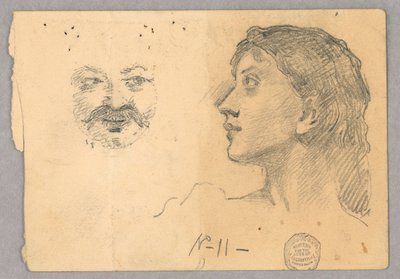 Naisen pää ja kasvot tekijältä Francis Augustus Lathrop