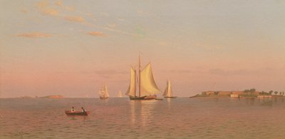 Näkymä Bostonin satamaan Castle Islandin lähellä tekijältä Francis Augustus Silva