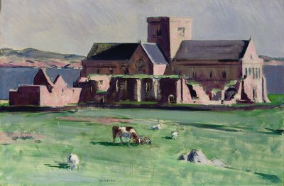 Iona Abbey luoteesta (öljy kankaalle) tekijältä Francis Campbell Boileau Cadell