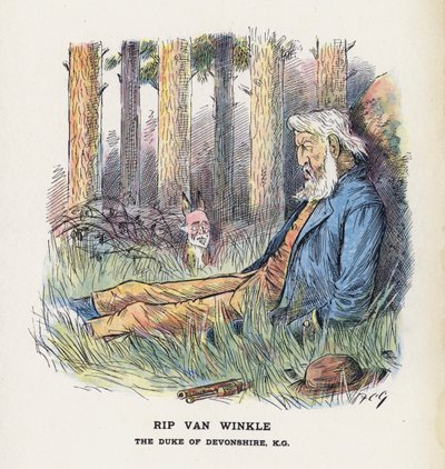 Rip Van Winkle, Devonshiren herttua (väri litho) tekijältä Francis Carruthers Gould