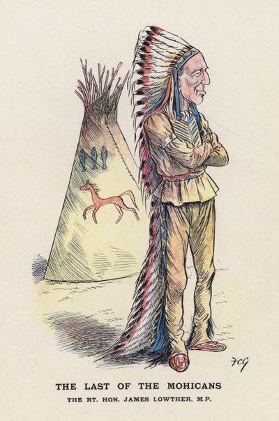 The Last of the Mohicans, Rt Hon James Lowther (väri litho) tekijältä Francis Carruthers Gould