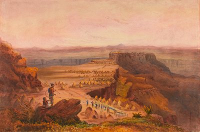 Magdala, näkymä Selassiesta, näkymät kuningas Theodoren armeijan leiriin Salamjin tasangolla, Abessiniassa tekijältä Francis Cornelius James