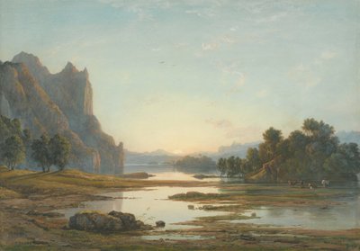 Auringonlasku jokimaiseman yllä tekijältä Francis Danby