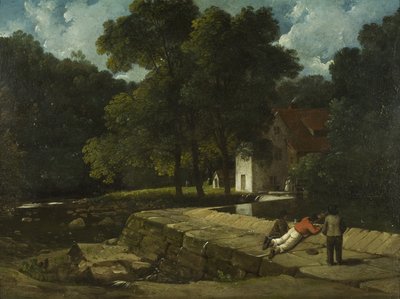 The Snuff Mill, Stapleton, n. 1822 (öljy aluksella) tekijältä Francis Danby