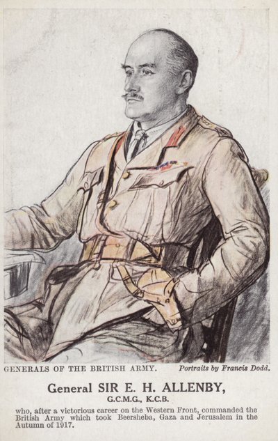 Kenraali Sir E. H. H. Allenby (värilitografia) tekijältä Francis Dodd