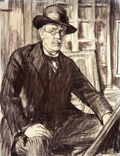Omakuva (hiili paperille) tekijältä Francis Dodd