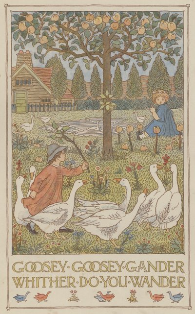 Goosey goosey gander whither do you wander (väriliitossa) tekijältä Francis Donkin Bedford