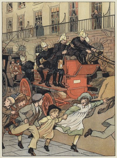 Lontoo: A Fire-Engine (värilitografia). tekijältä Francis Donkin Bedford