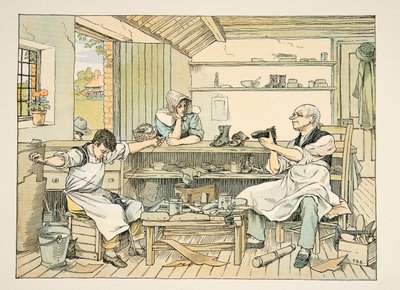 The Cobbler, kirjasta Four and Twenty Toilers, pub. 1900 (värilitra) tekijältä Francis Donkin Bedford