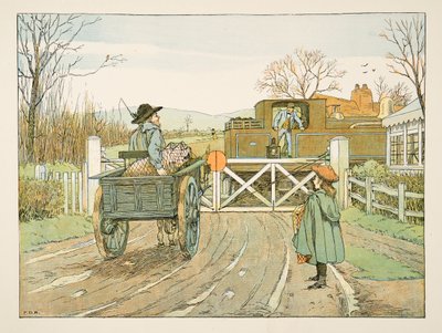Veturinkuljettaja, kirjasta Four and Twenty Toilers, pub. 1900 (värilitra) tekijältä Francis Donkin Bedford
