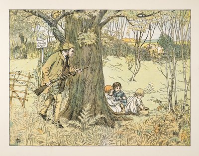 The Gamekeeper, kirjasta Four and Twenty Toilers, pub. 1900 (värilitra) tekijältä Francis Donkin Bedford