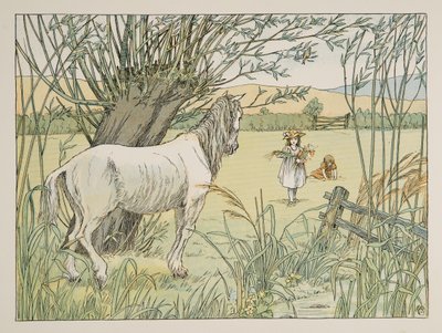Vanha linja-autohevonen, kirjasta Four and Twenty Toilers, pub. 1900 (värilitra) tekijältä Francis Donkin Bedford